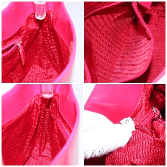 PRADA Shoulder Bag Enamel Pink Auth - Picture 14 of 15